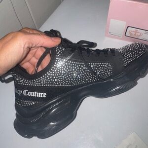 Juicy Couture Adana Black and Silver Rhinestone Sneakers